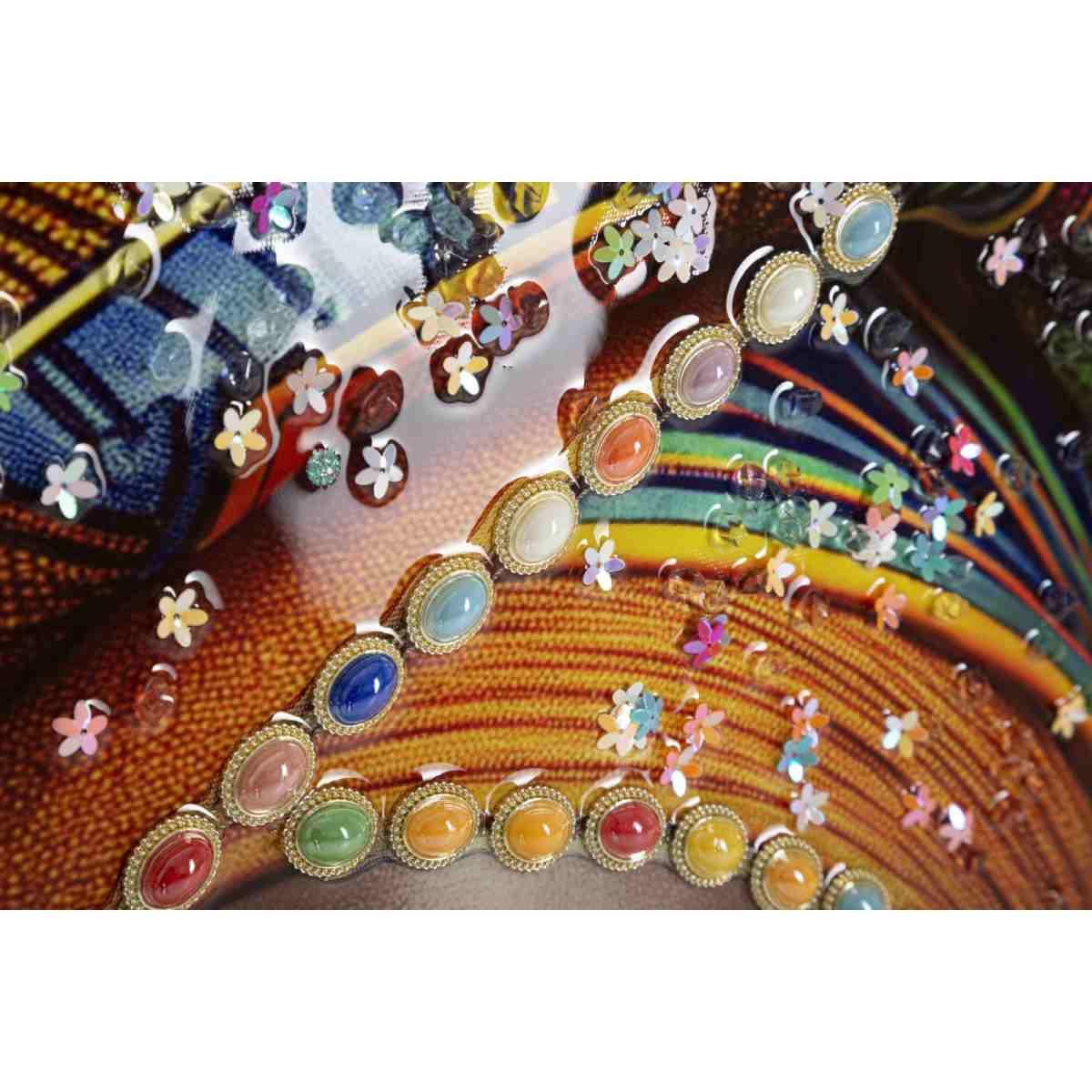 Stampa decorata su tela laccata c/cornice maya cm 60x4x120