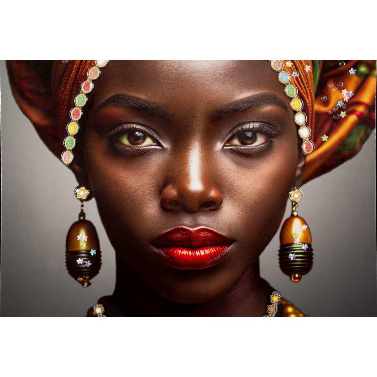 Stampa decorata su tela laccata c/cornice maya cm 60x4x120