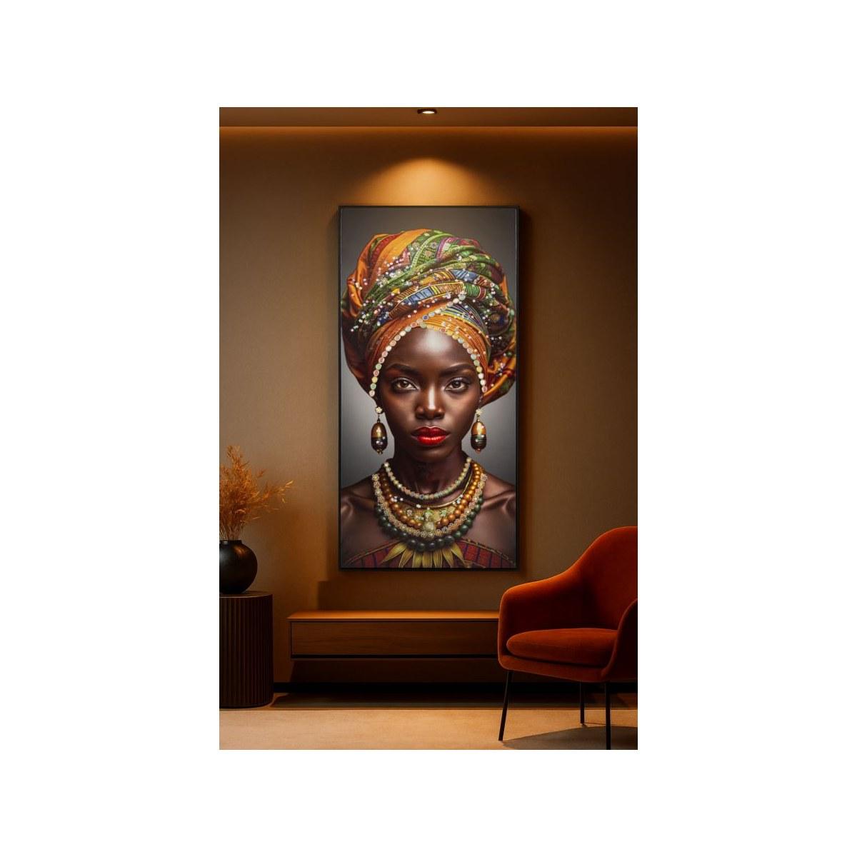 Stampa decorata su tela laccata c/cornice maya cm 60x4x120