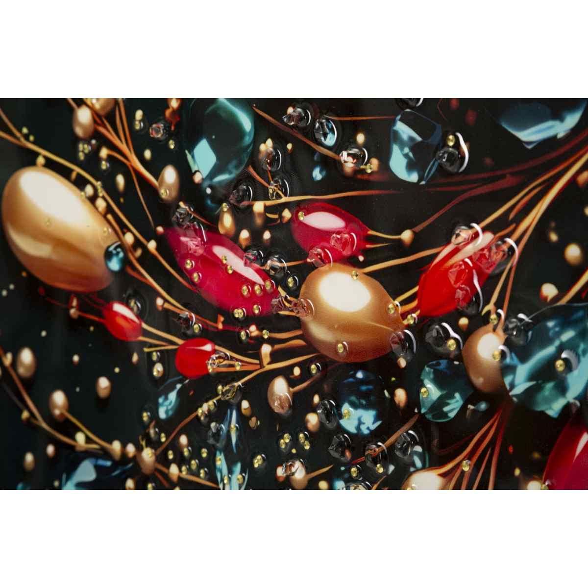 Stampa decorata su tela laccata c/cornice butterly -b- cm 70x4x100