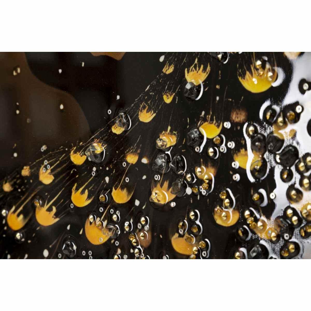 Stampa decorata su tela laccata c/cornice peacock cm 70x4<br>x100