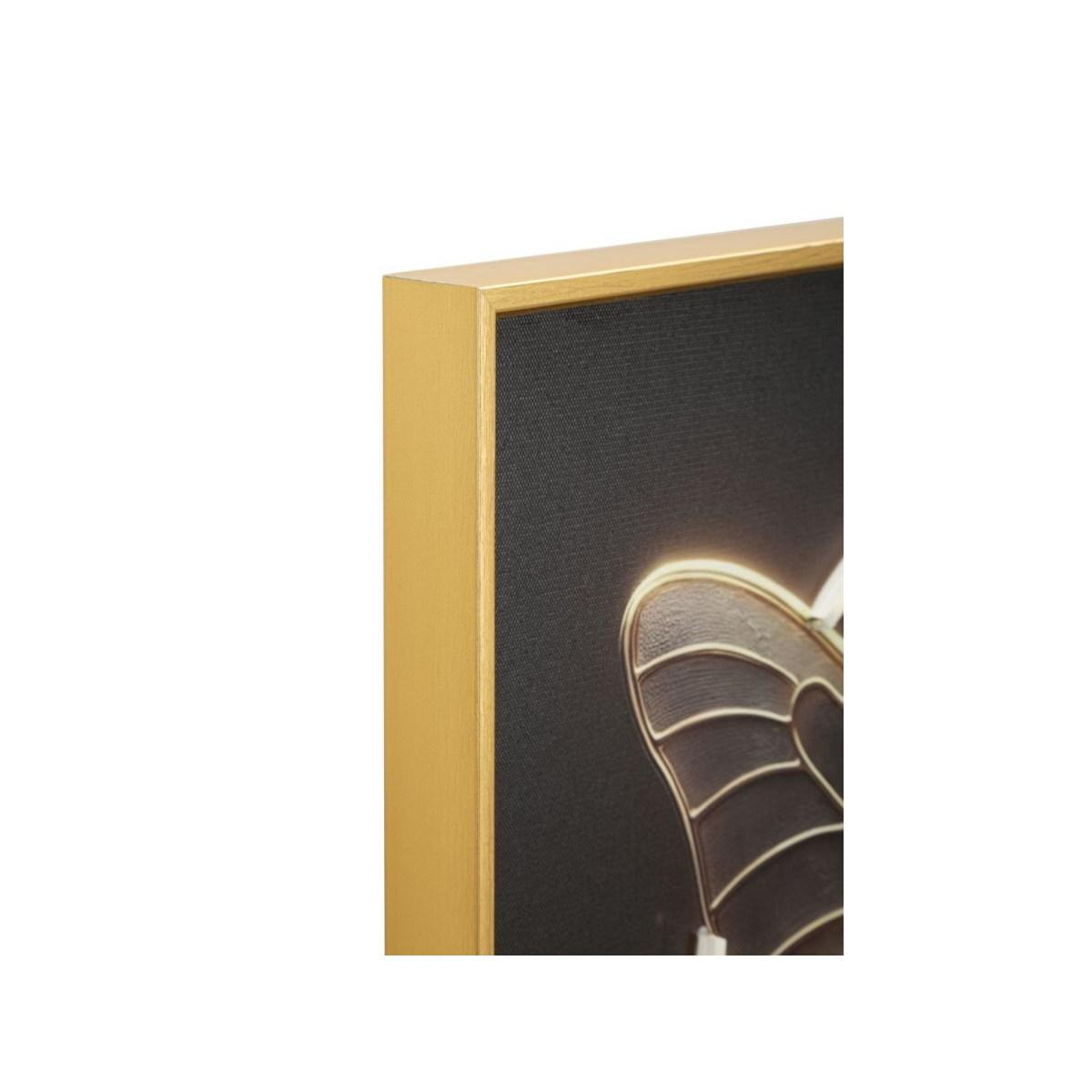 Stampa c/led su tela laccata c/cornice butterfly cm 50x4x50 alimentazione usb