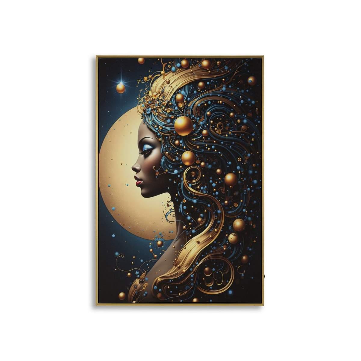 Stampa c/led su tela laccata c/cornice minerva -b- cm 60x3,5x90 alim. batterie