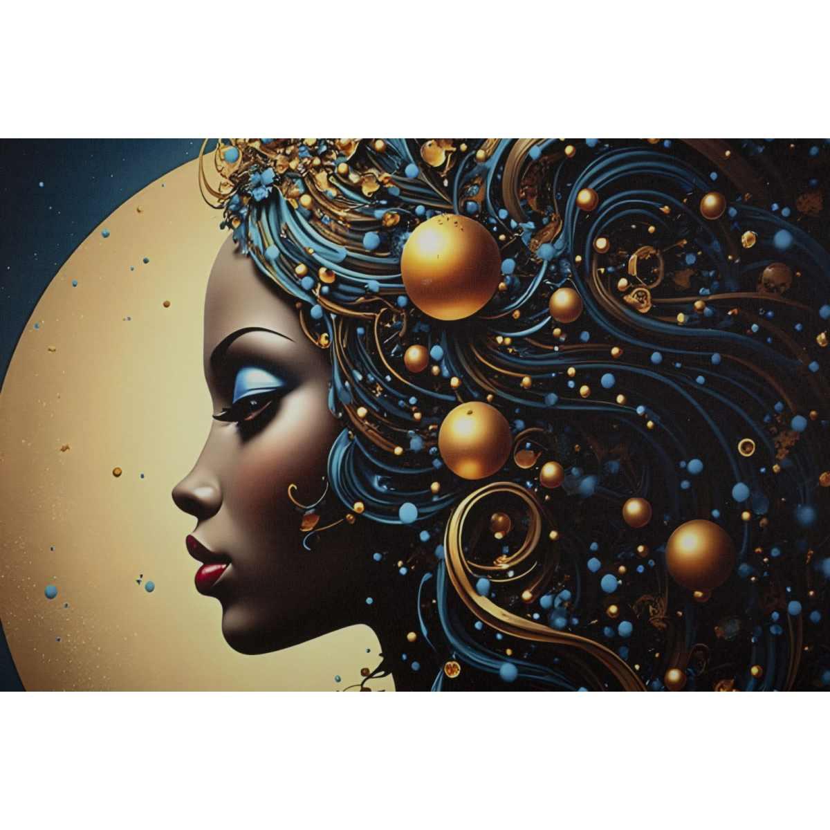 Stampa c/led su tela laccata c/cornice minerva -b- cm 60x3,5x90 alim. batterie