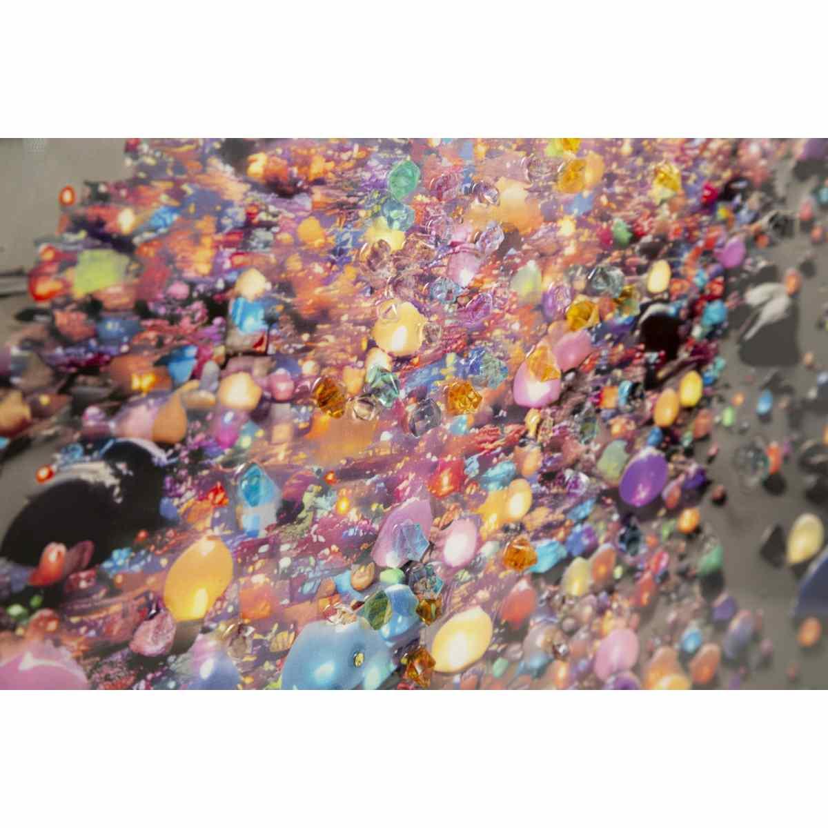 Stampa decorata su tela laccata c/cornice colors -a- cm 60x3,5x90