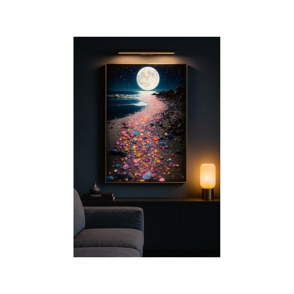 Stampa decorata su tela laccata c/cornice colors -a- cm 60x3,5x90