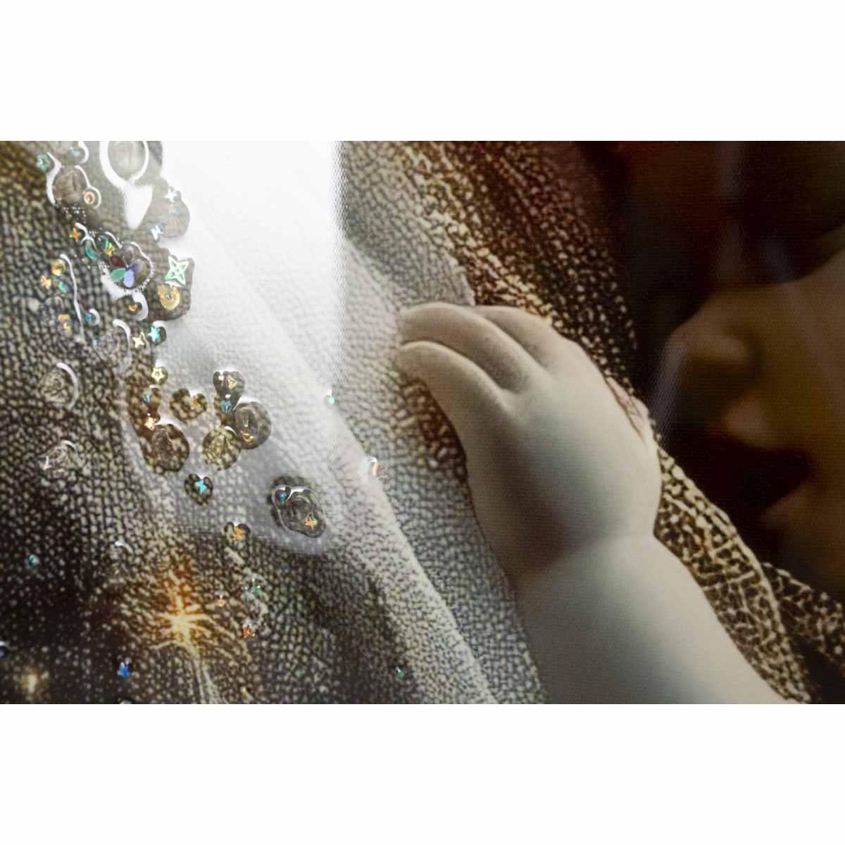 Stampa decorata su tela laccata c/cornice maternity -c- cm 60x3,5x90