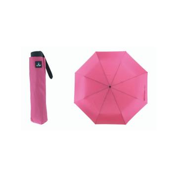 Ombrello mini tre sezioni in poliestere tinta unita Blue Drop