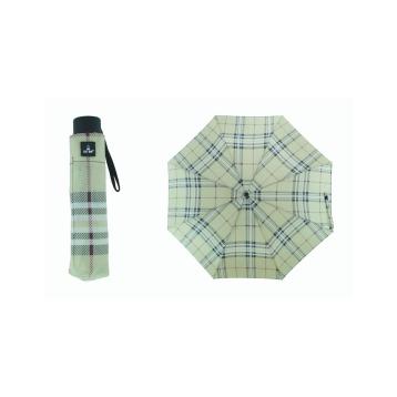 Ombrello manuale mini in poliestere fantasia scozzese Blue Drop