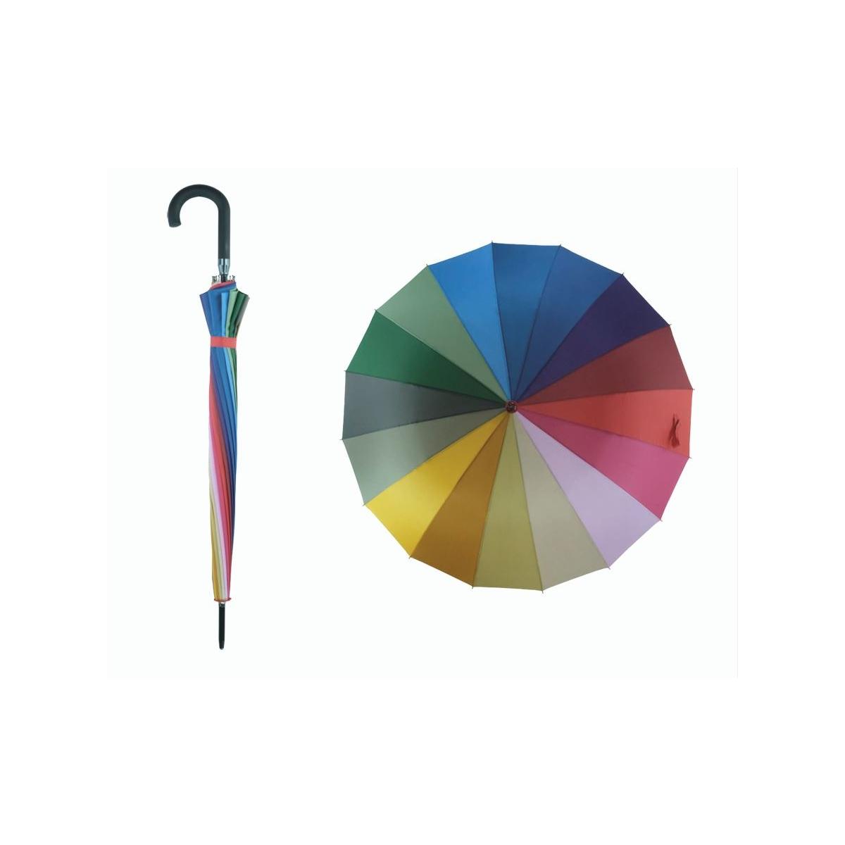 Ombrello apertura automatica in poliestere rainbow e fusto nero Blue Drop