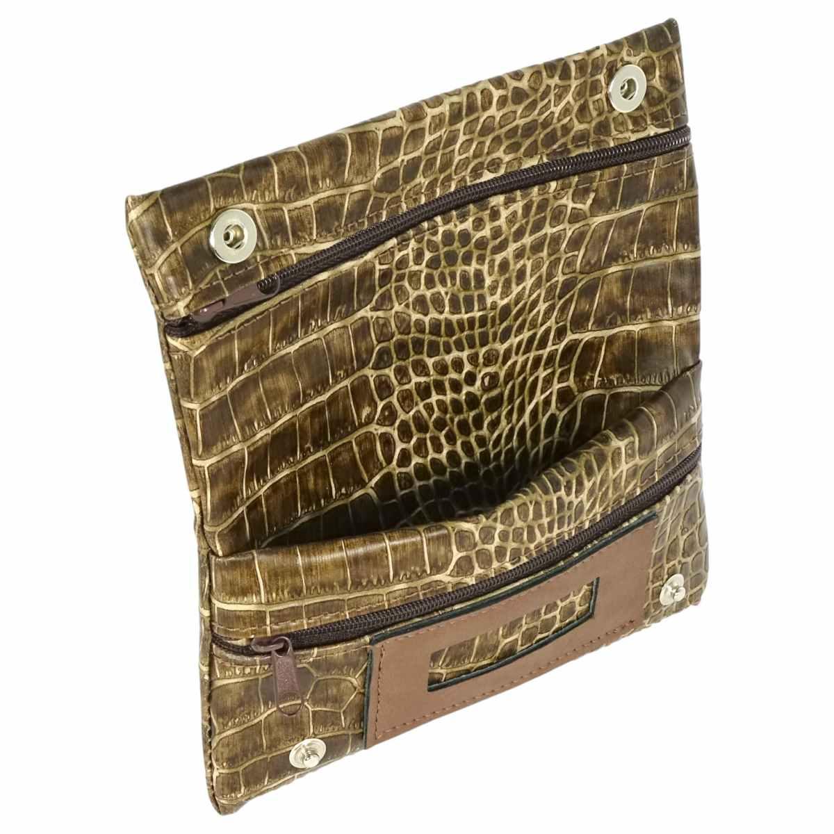 Portatabacco/Portafogli in ecopelle stampa coccodrillo Capoverde Made in Italy