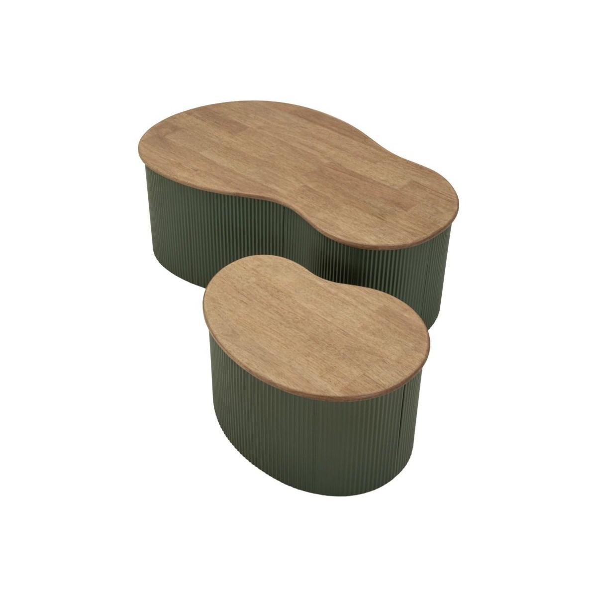 Tavolini da caffe' frankfurt coppia verdi cm 87x53x32-50x35x28