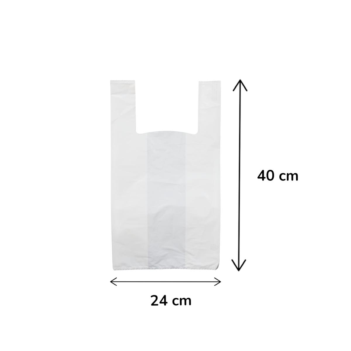 Sacchetti riutilizzabili bianchi hdpe H 40 x L 24 x P 8 cm