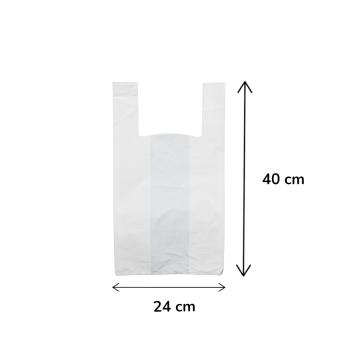 Sacchetti riutilizzabili bianchi hdpe H 40 x L 24 x P 8 cm