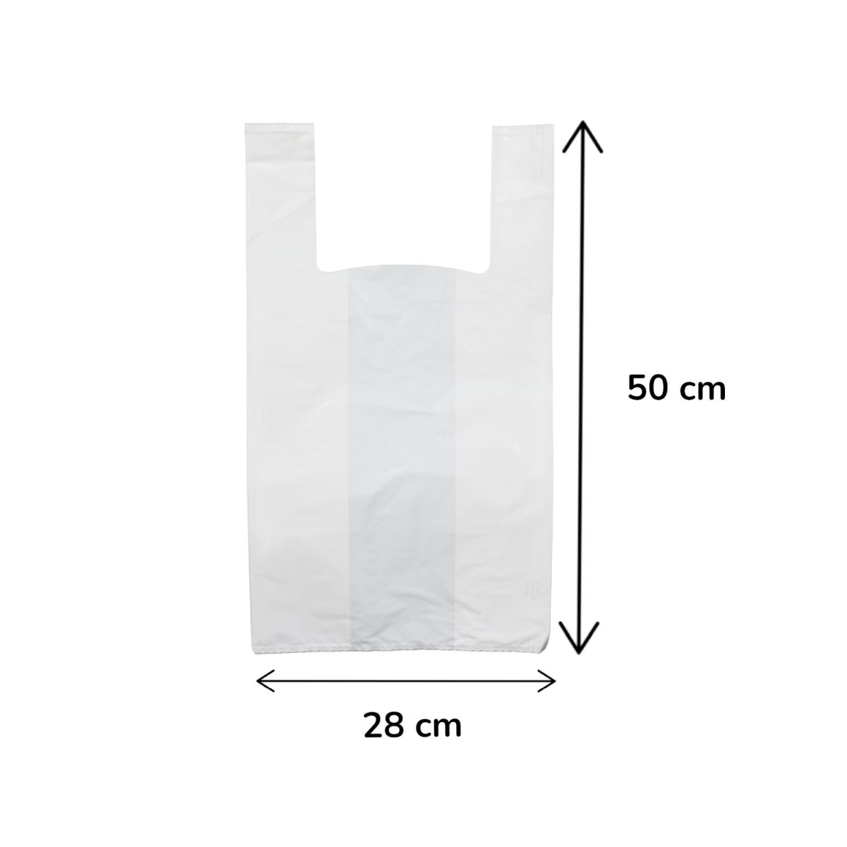 Sacchetti riutilizzabili bianchi hdpe H 50 x L 28 x P 9 cm