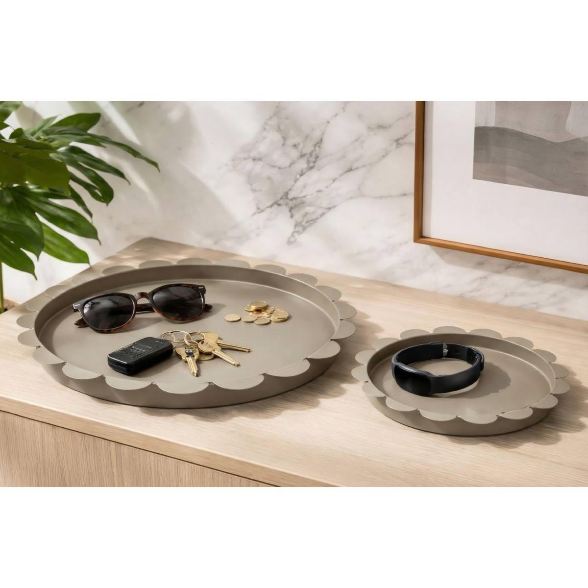 S/tasche saturno rot. tortora coppia cm Ø 33x2-27,5x2