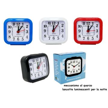 Sveglia analogica in plastica 8 x 7 x 3 Cm