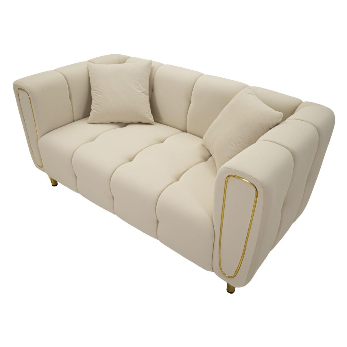 Divano alma crema c/cuscini cm 155x81x71