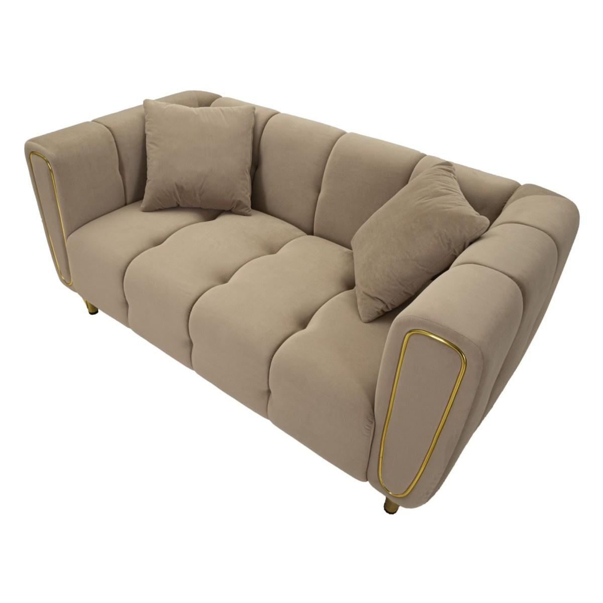 Divano alma grigio c/cuscini cm 155x81x71