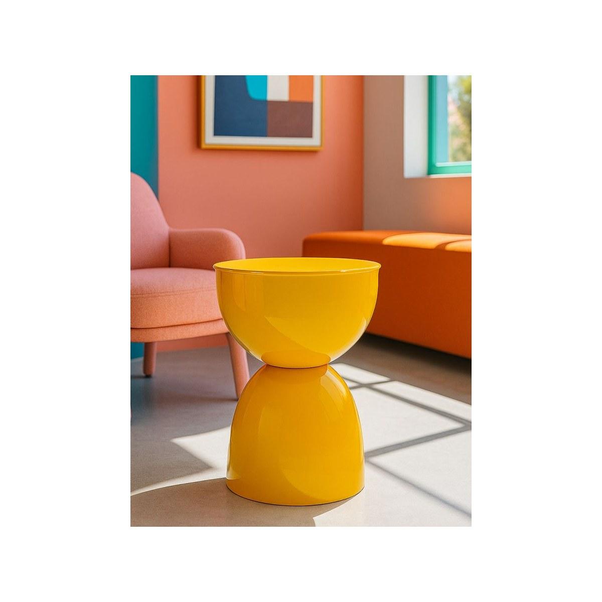 Tavolinetto in metallo yao senape cm Ø 31x46