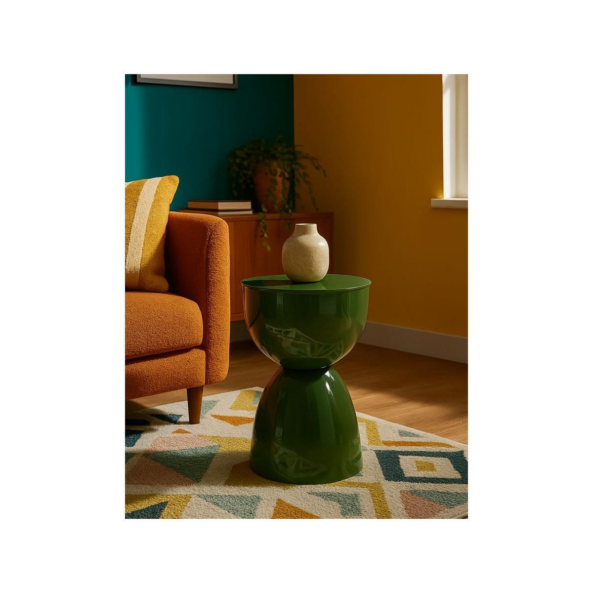 Tavolinetto in metallo yao verde cm Ø 31x46