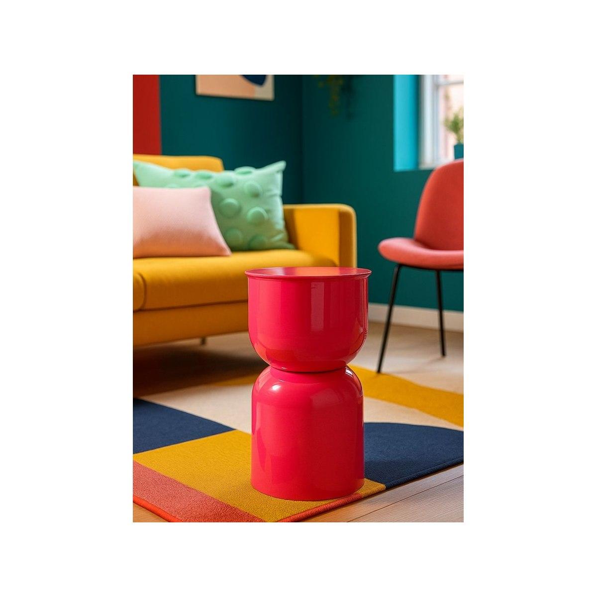 Tavolinetto in metallo oyi fuxia cm Ø 31x46