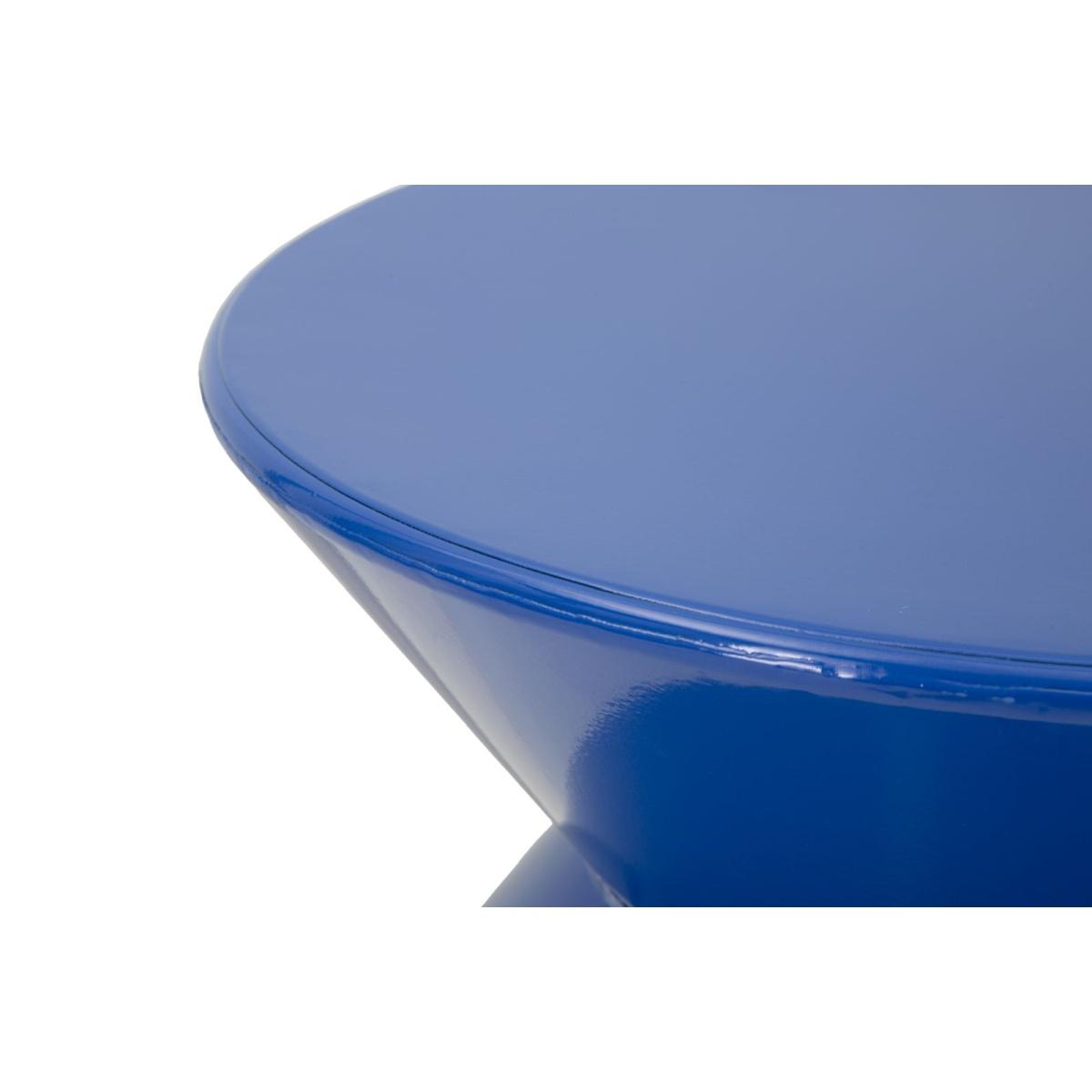 Tavolinetto in metallo zag blu cm Ø 37,5x45