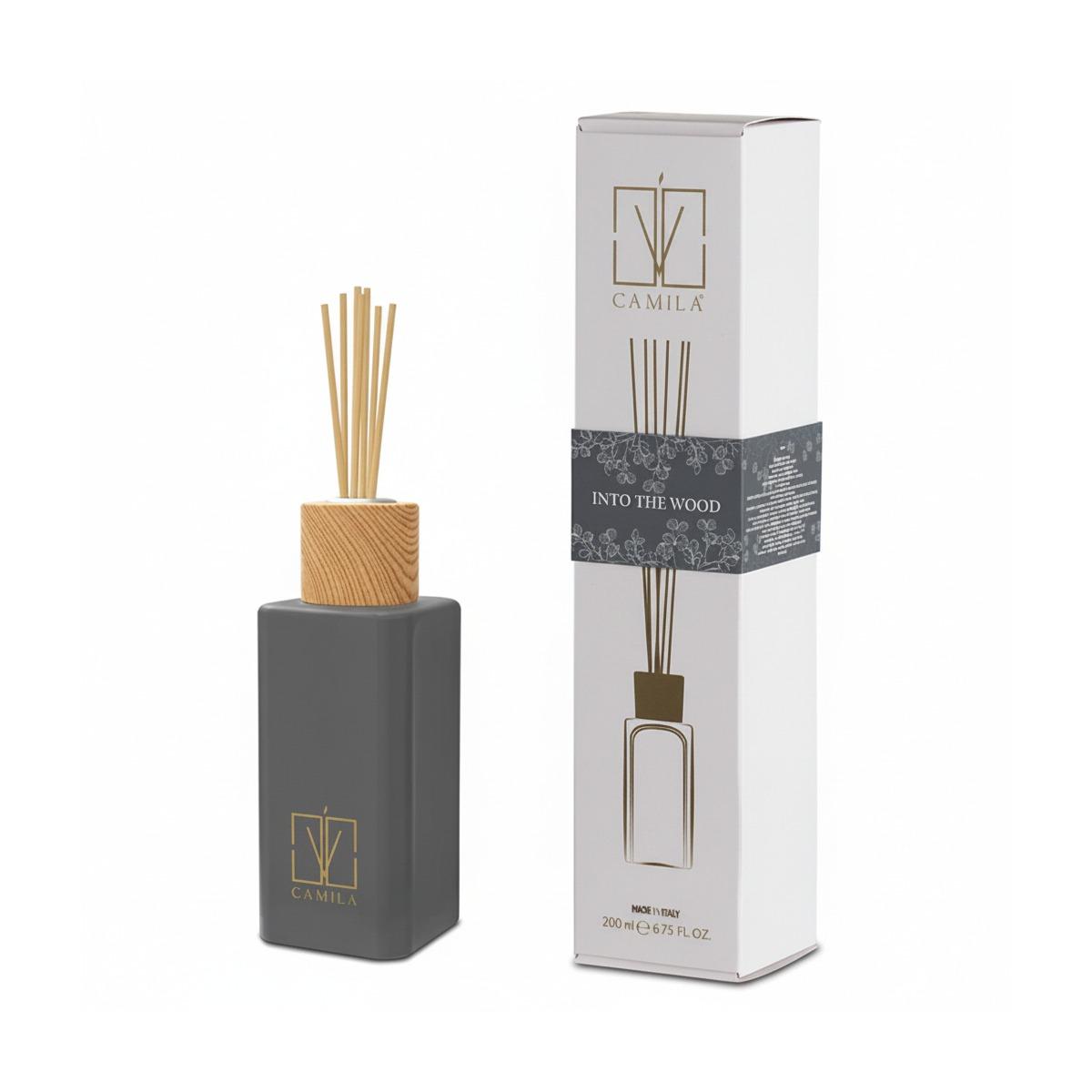 Profumatore 200 ml grigio pietra fragranza into the wood Camilia