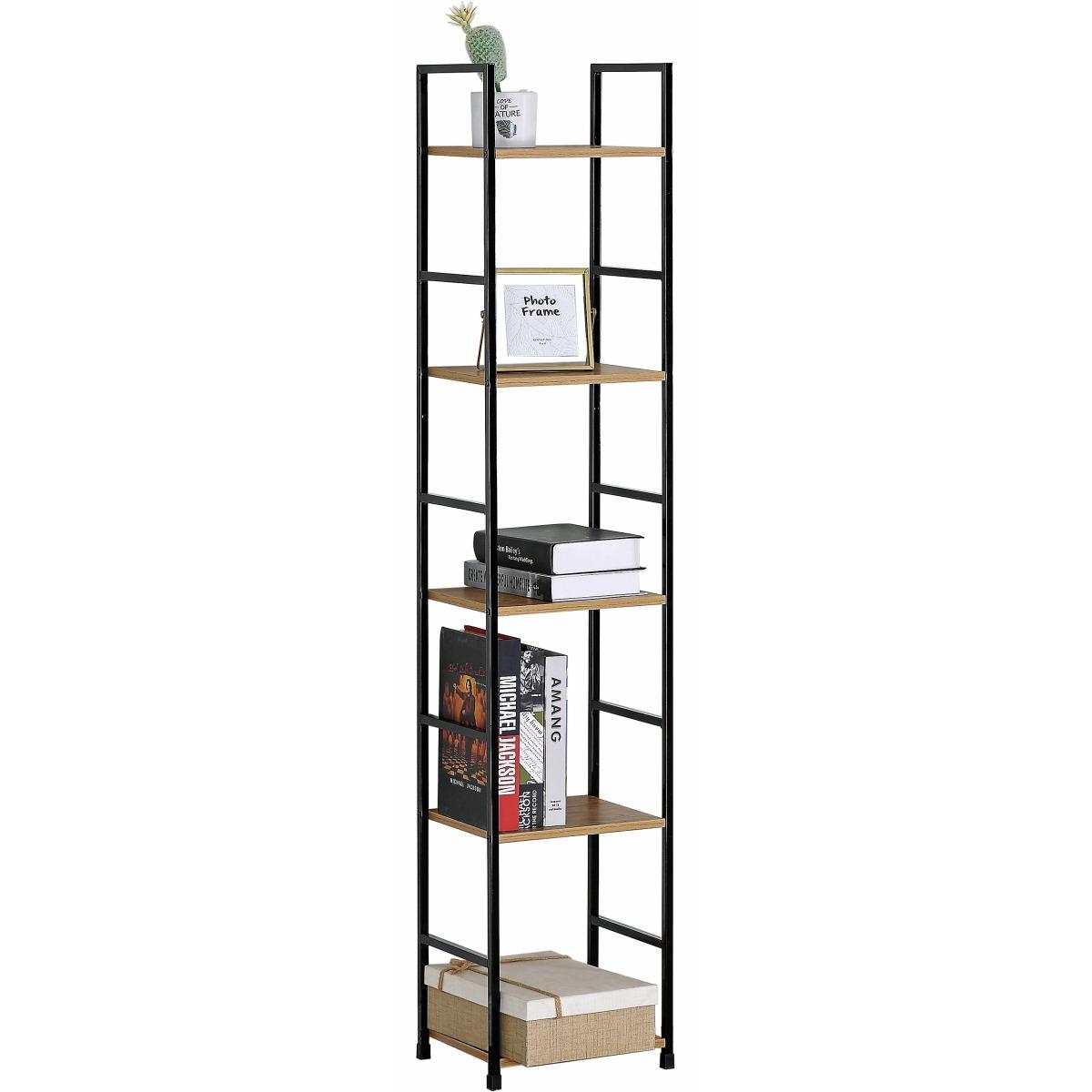 Mobiletto scaffale alto con mensole in acciaio con 5 ripiani in mdf 29x24x h.144 cm