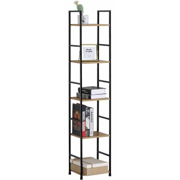 Mobiletto scaffale alto con mensole in acciaio con 5 ripiani in mdf 29x24x h.144 cm
