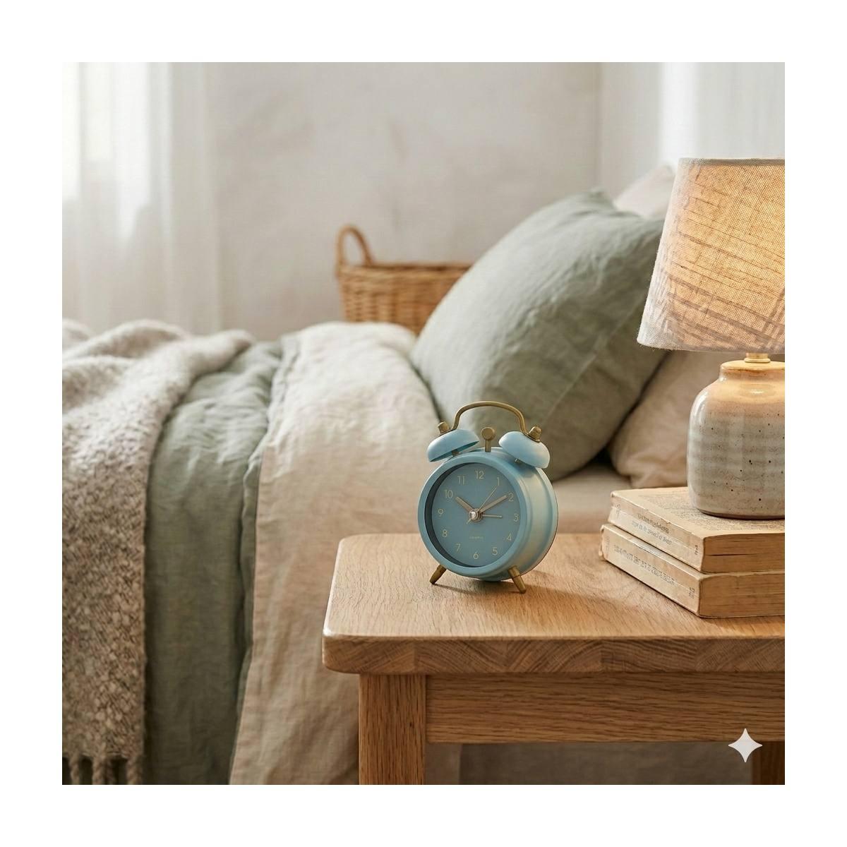 Orologio sveglia piccola in ferro colori pastello 8,5x4x12 cm