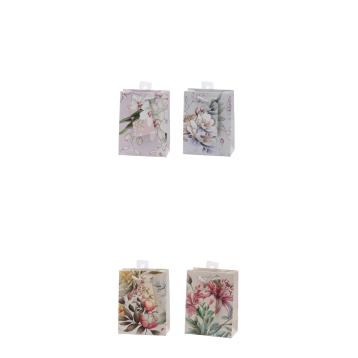 Shopper in carta manico in cordino fantasia fiorata 12x7x h.15 cm