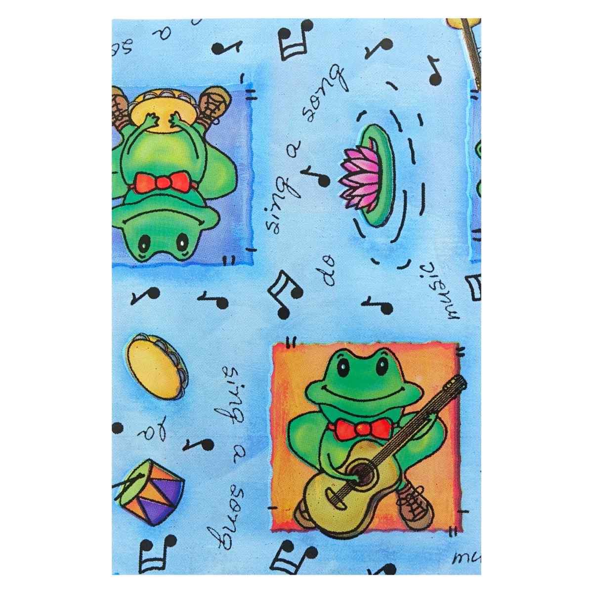 100 bustine metallizzate fantasia rana sfondo azzurro 10x14 cm