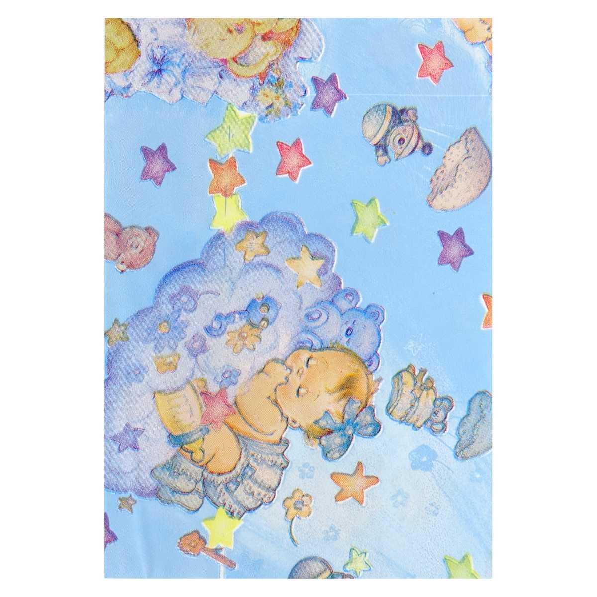 100 bustine metallizzate fantasia bimba sfondo azzurro 10x14 cm