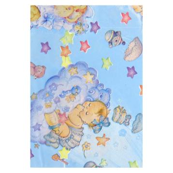 100 bustine metallizzate fantasia bimba sfondo azzurro 10x14 cm