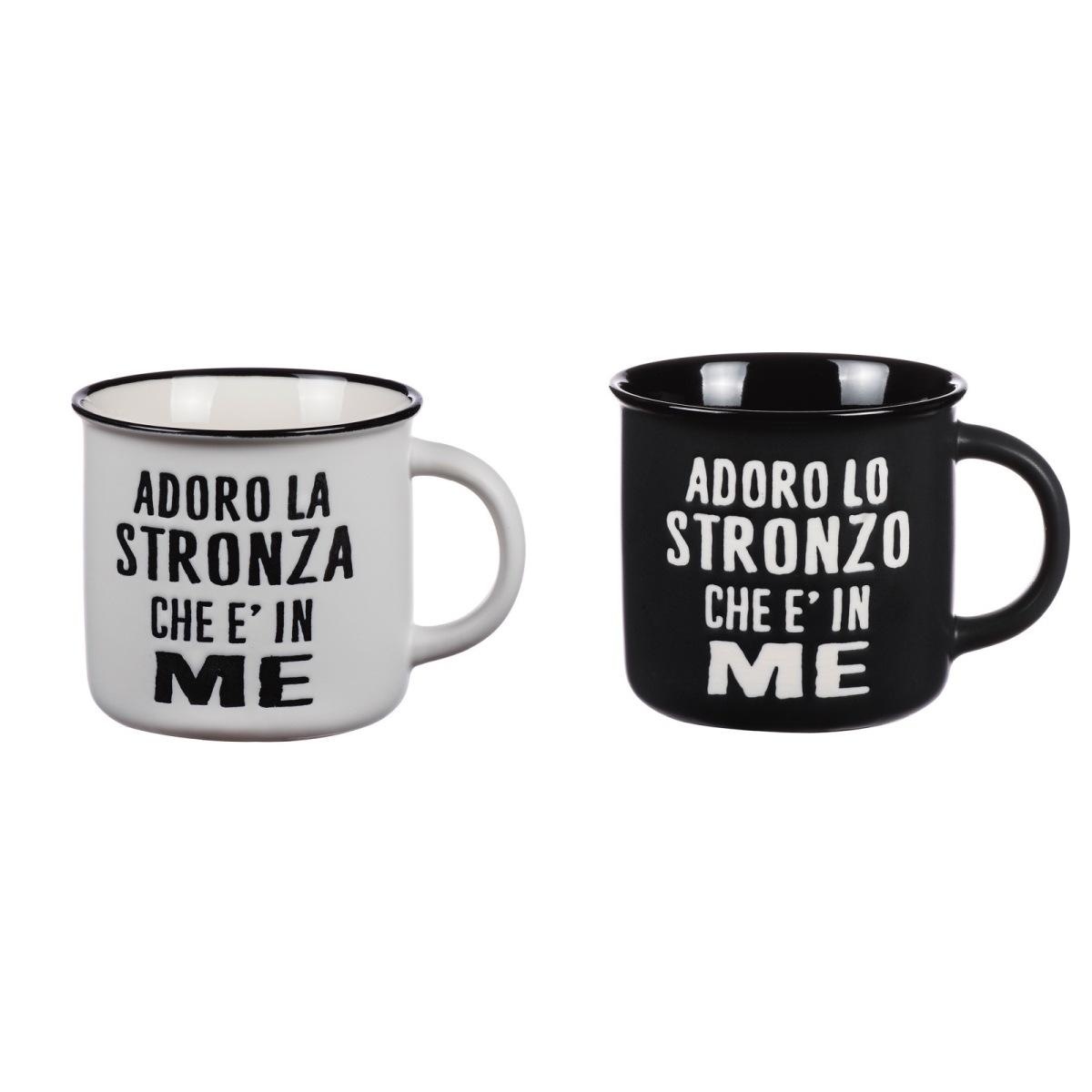 Tazza in porcellana scritte divertenti d.9,5x h.8,5 cm