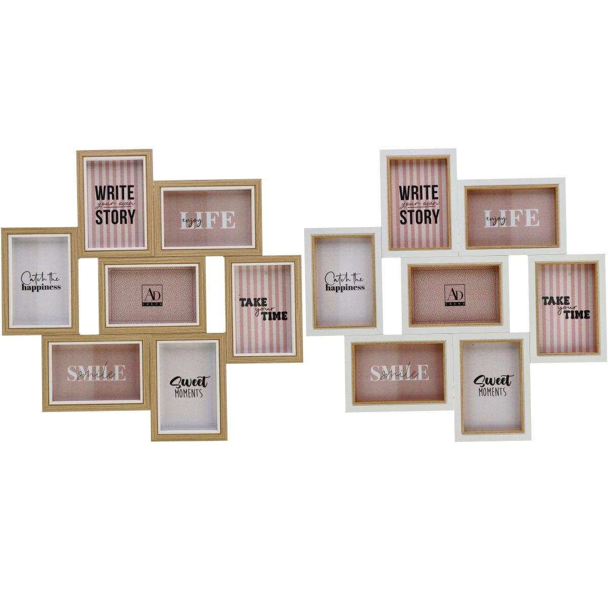 Portafoto da parete in mdf per 7 foto 47x48 cm