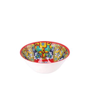 Ciotola in melamina decorato stile maioliche siciliane Rian d.16x h.6,5 cm