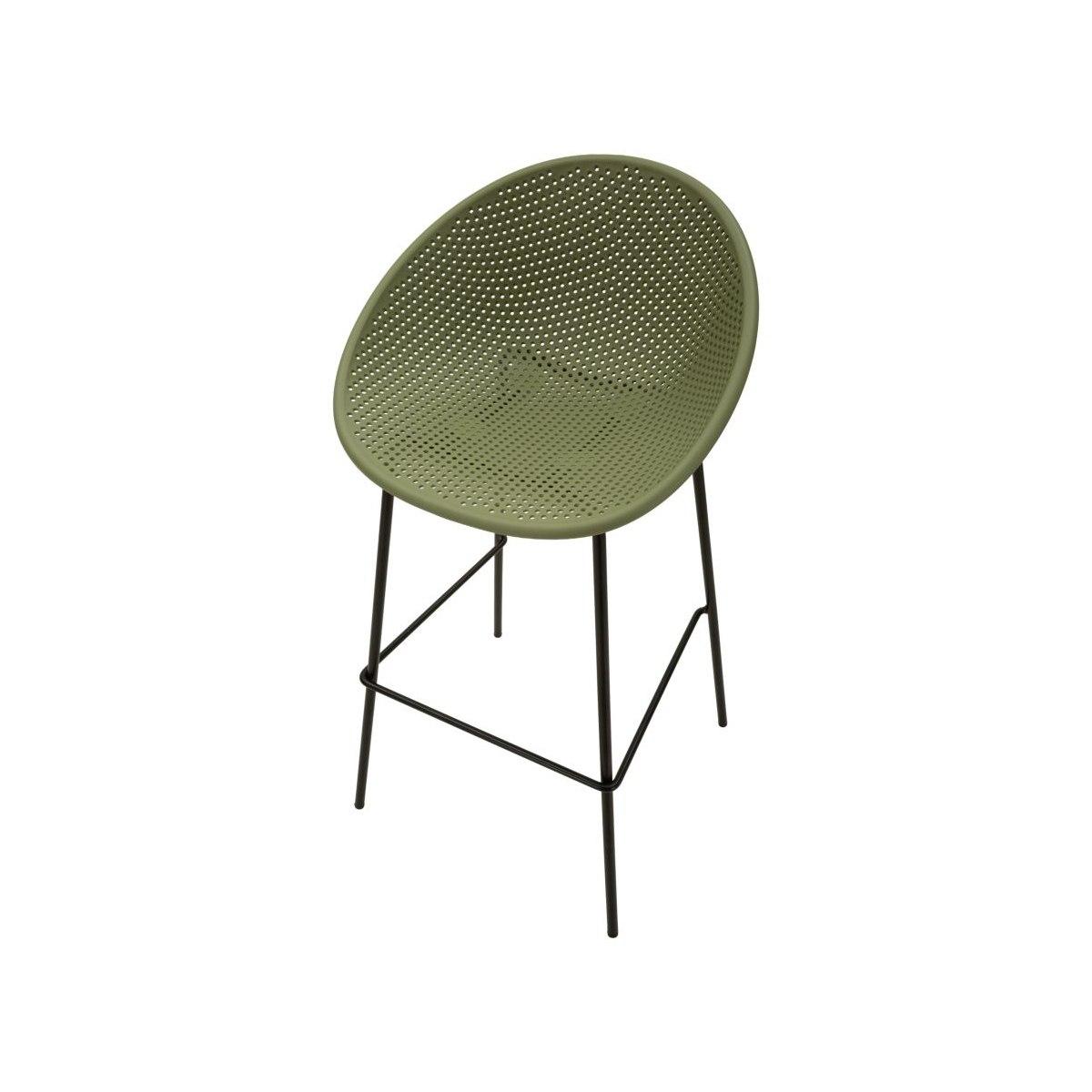 Sgabello bar ibiza verde set 2 pz cm 50x50x98 (altezza seduta cm 75)