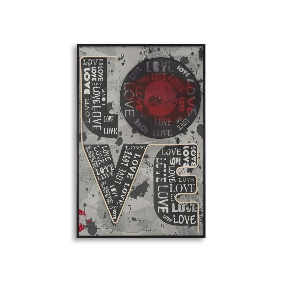 Stampa c/led su tela love cm 60x3,5x90 (applicazione 3d acrilico)