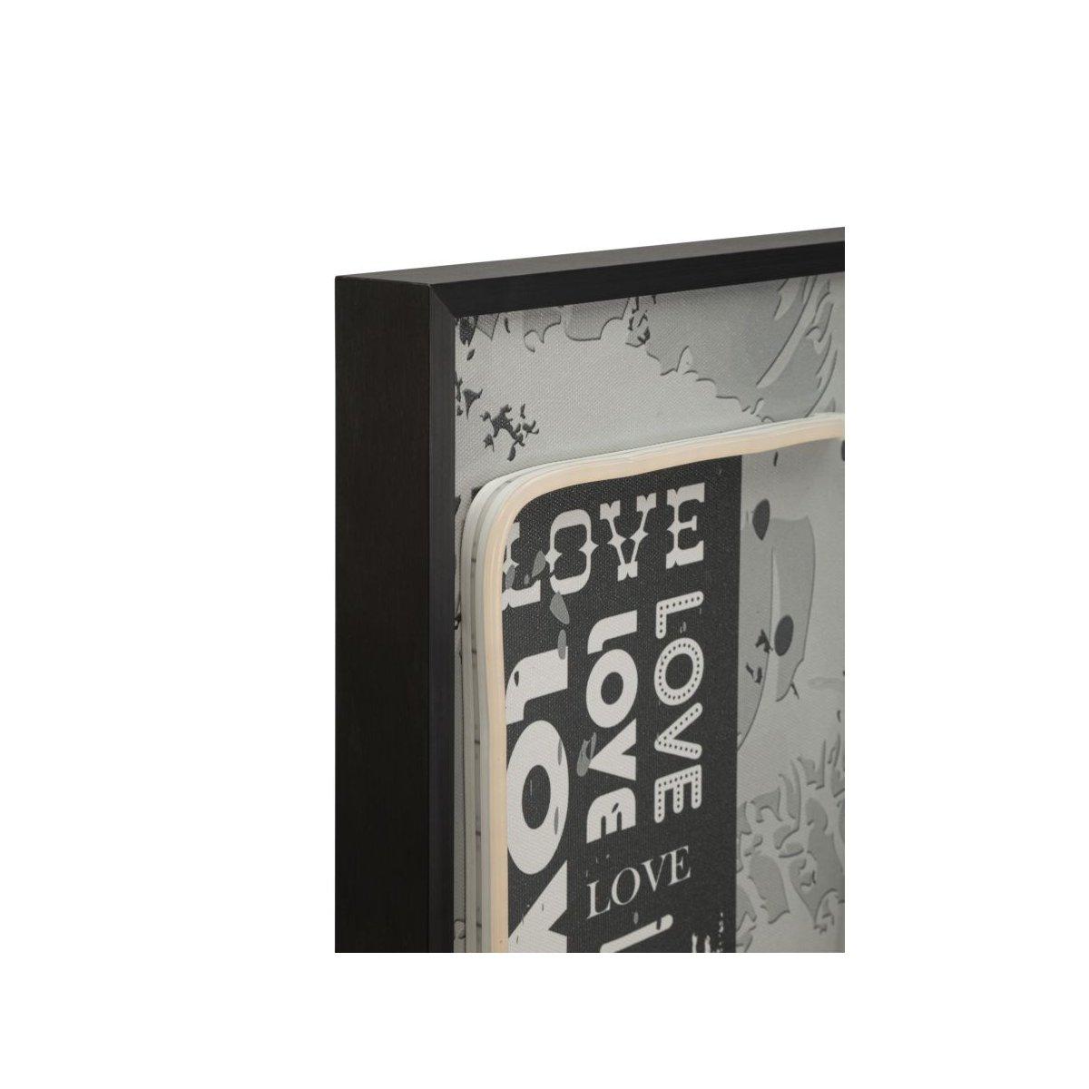 Stampa c/led su tela love cm 60x3,5x90 (applicazione 3d acrilico)