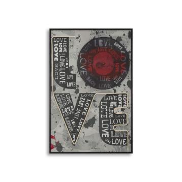 Stampa c/led su tela love cm 60x3,5x90 (applicazione 3d acrilico)