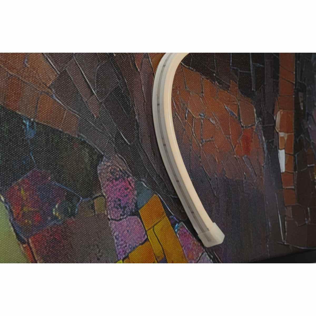 Stampa c/led su tela afro cm 60x3,5x90 (applicazione 3d acrilico)