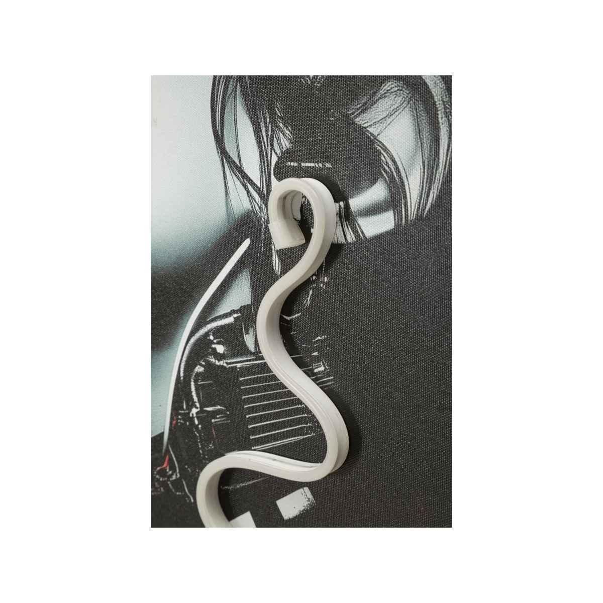 Stampa c/led su tela psyco -b- cm 60x3,5x90 (applicazione 3d acrilico)