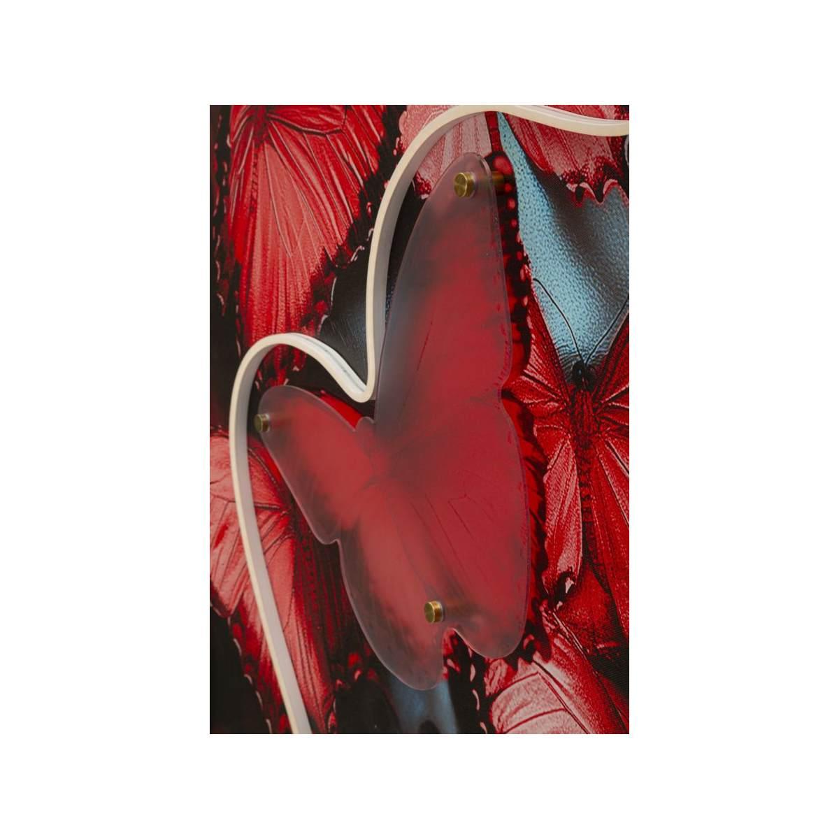 Stampa c/led su tela butterflies cm 60x3,5x90 (applicazione 3d acrilico)