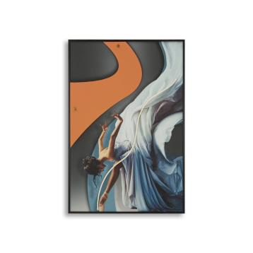 Stampa c/led su tela dancer cm 60x3,5x90 (applicazione 3d acrilico)