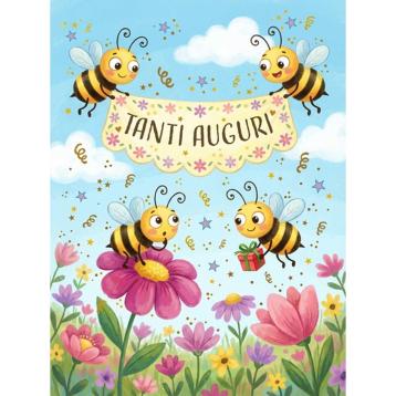 Bigliettii auguri 2 soggetti tanti auguri