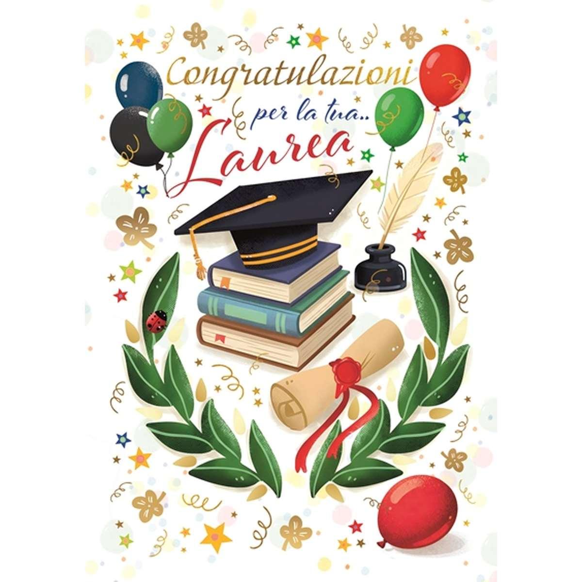 Bigliettii auguri congratulazioni per la tua laurea