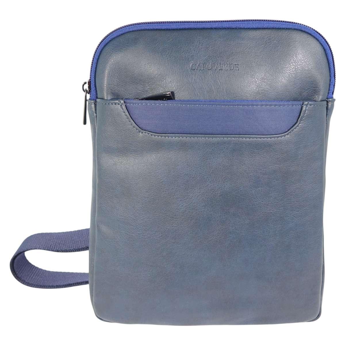 Tracolla uomo in ecopelle e tessuto tecnico Capoverde Made in Italy