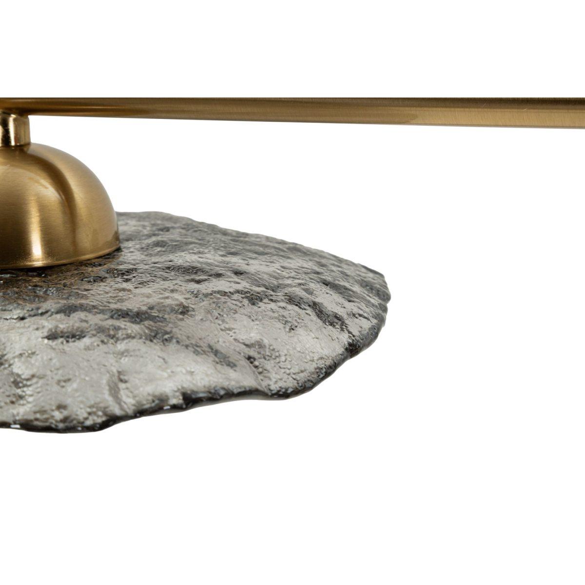 Lampadario emily 3 luci vetro grigio cm 100x24x18